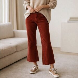 DL1961 Bridget High Rise Boot Corduroy Instasculpt Crop Paprika Size 33